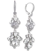 Marchesa Crystal Cluster Double Drop Earrings