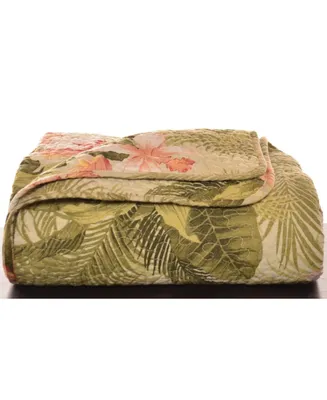 Tommy Bahama Tropical Orchid Palm Cotton Reversible Throw, 70" X 50"