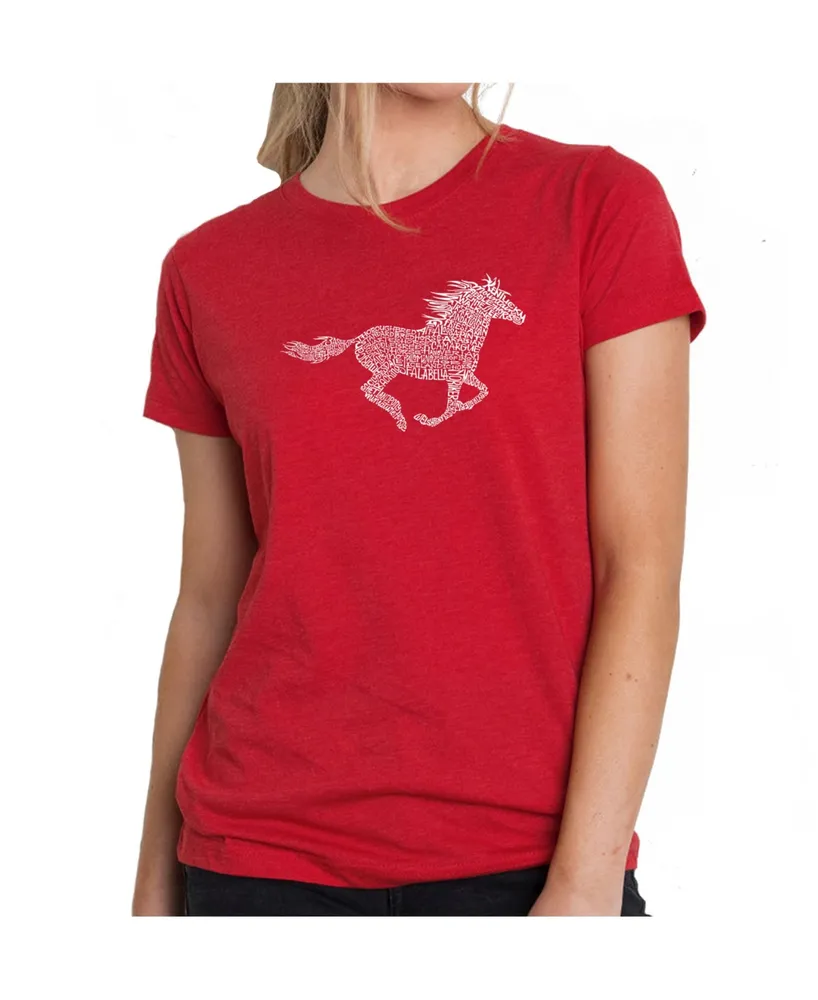 Women's Premium Word Art T-Shirt - Horse Breeds