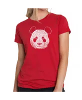 Women's Premium Word Art T-Shirt - Panda Face