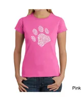 Women's Word Art T-Shirt - Dog Paw