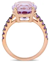 Pink Amethyst (7-7/8 ct.t.w.) Ring 18k Rose Gold over Sterling Silver