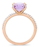 Pink Amethyst (-/8 ct.t.w.) and Diamond (1/10 Ring 10k Rose Gold