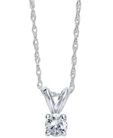 Round-Cut Diamond Pendant Necklace 10k White or Yellow Gold (1/4 ct. t.w.)