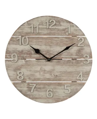 La Crosse Clock 404-3430W 12" Sun Washed Wood Wall Clock