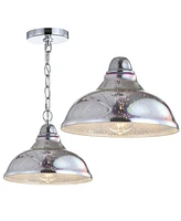 Jonathan Y Nira 9.75" Adjustable 3D Color Burst Glass/Metal Pendant