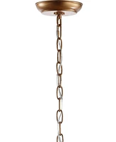 Jonathan Y Isabelle 20" Adjustable Metal/Glass Led Pendant