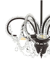 Jonathan Y Caroline 16" Metal/Crystal Led Adjustable Pendant