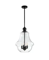 Jonathan Y Adam 16" Adjustable Metal/Glass Led Pendant