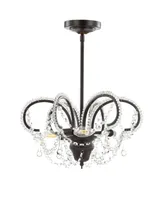 Jonathan Y Caroline 16" Metal/Crystal Led Adjustable Pendant