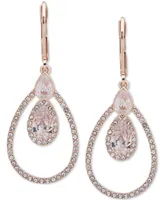 Anne Klein Rose Gold-Tone Crystal Orbital Drop Earrings