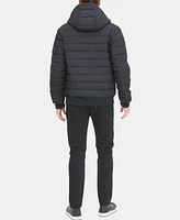 Dkny Men's Quilted Hooded Bomber Jacket