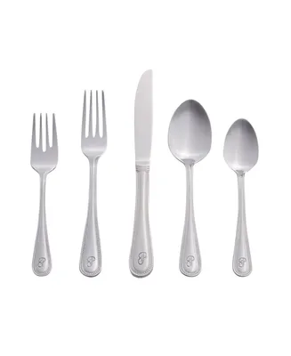 Riverridge Beaded 46 Piece Monogrammed Flatware Set - P, Service for 8