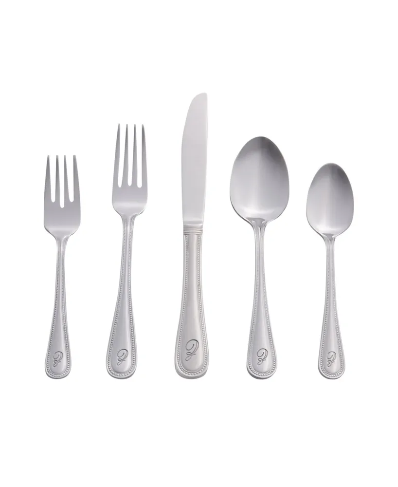 Riverridge Beaded 46 Piece Monogrammed Flatware Set - Z, Service for 8