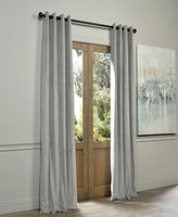 Half Price Drapes Silver Grey Grommet Signature Velvet Blackout Curtain