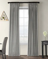 Half Price Drapes Silver Grey Signature Extra Wide Velvet Blackout Curtain