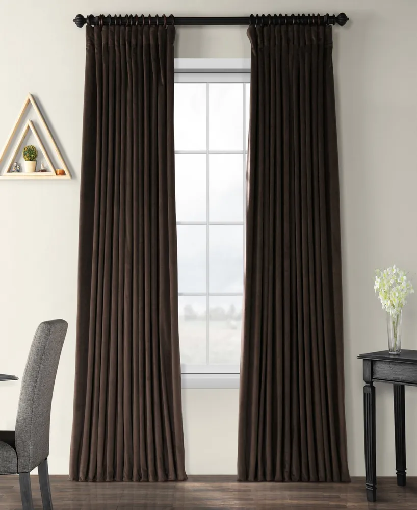 Half Price Drapes Java Signature Extra Wide Velvet Blackout Curtain