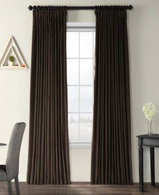 Half Price Drapes Java Signature Extra Wide Velvet Blackout Curtain