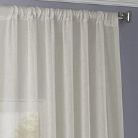 Half Price Drapes Gardenia Textured Faux Linen Sheer Curtain