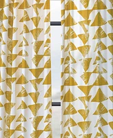 Half Price Drapes Triad Gold Geometric Printed Cotton Room Darkening Curtain