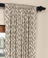 Half Price Drapes Martinique Taupe Geometric Printed Cotton Room Darkening Curtain