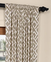 Half Price Drapes Martinique Taupe Geometric Printed Cotton Room Darkening Curtain