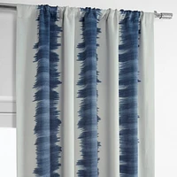Half Price Drapes Flambe Blue Striped Room Darkening Curtain