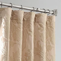 Half Price Drapes Magdelena Beige & Gold Damask Faux Silk Jacquard Room Darkening Curtain