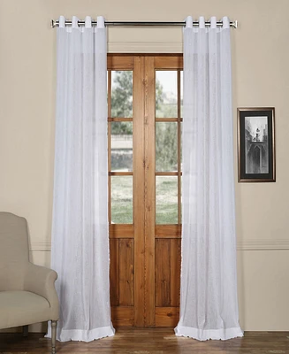 Half Price Drapes Aspen White Grommet Textured Faux Linen Sheer Curtain