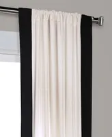 Half Price Drapes Fresh Popcorn & Black Bordered Vertical Printed Cotton Curtain