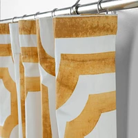 Half Price Drapes Mecca Gold Geometric Printed Cotton Room Darkening Curtain