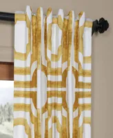 Half Price Drapes Mecca Gold Geometric Printed Cotton Room Darkening Curtain