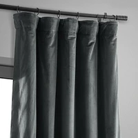 Half Price Drapes Natural Grey Signature Velvet Blackout Curtain