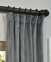 Half Price Drapes Natural Grey Signature Velvet Blackout Curtain