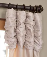 Half Price Drapes Antique Beige Ruched Solid Faux Silk Taffeta Room Darkening Curtain