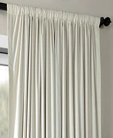 Half Price Drapes Warm Off White Signature Extra Wide Velvet Blackout Curtain