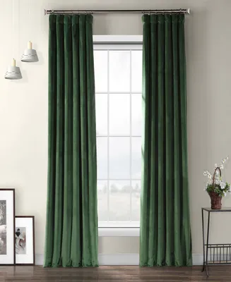 Half Price Drapes Eden Green Heritage Plush Velvet Room Darkening Curtain