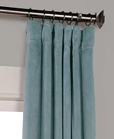 Half Price Drapes Skylark Blue Signature Velvet Blackout Curtain