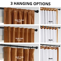 Half Price Drapes Burnt Pumpkin Signature Velvet Blackout Curtain