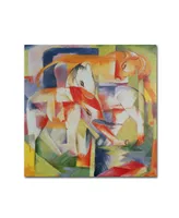 Franz Marc 'Elephant Horse and Cow 1914' Canvas Art - 18" x 18"