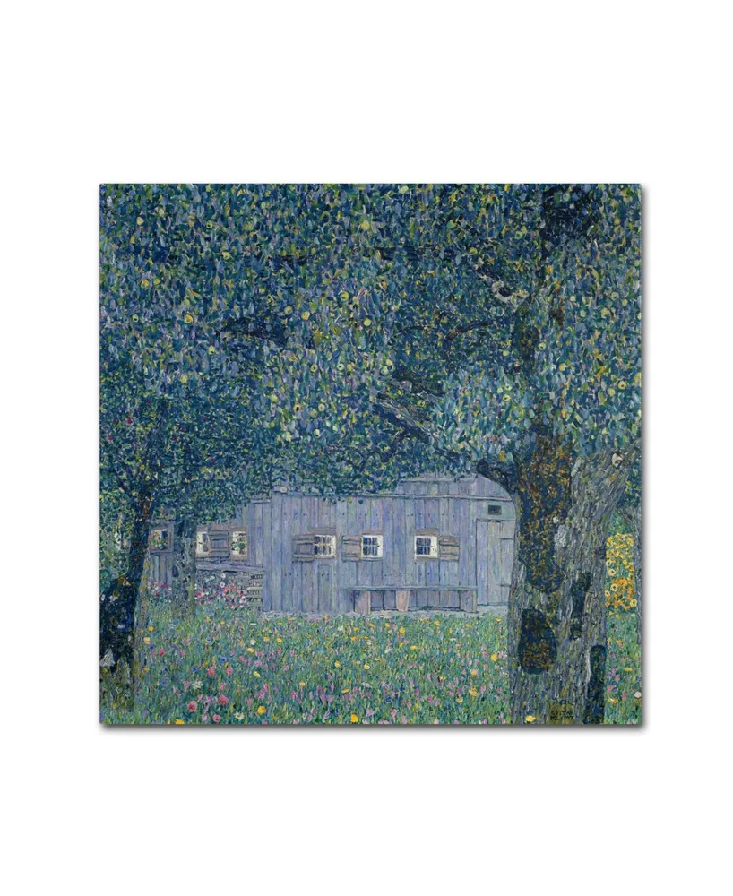 Gustav Klimt 'Farmhouse In Upper Austria' Canvas Art - 35" x 35"