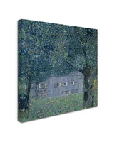 Gustav Klimt 'Farmhouse In Upper Austria' Canvas Art - 35" x 35"