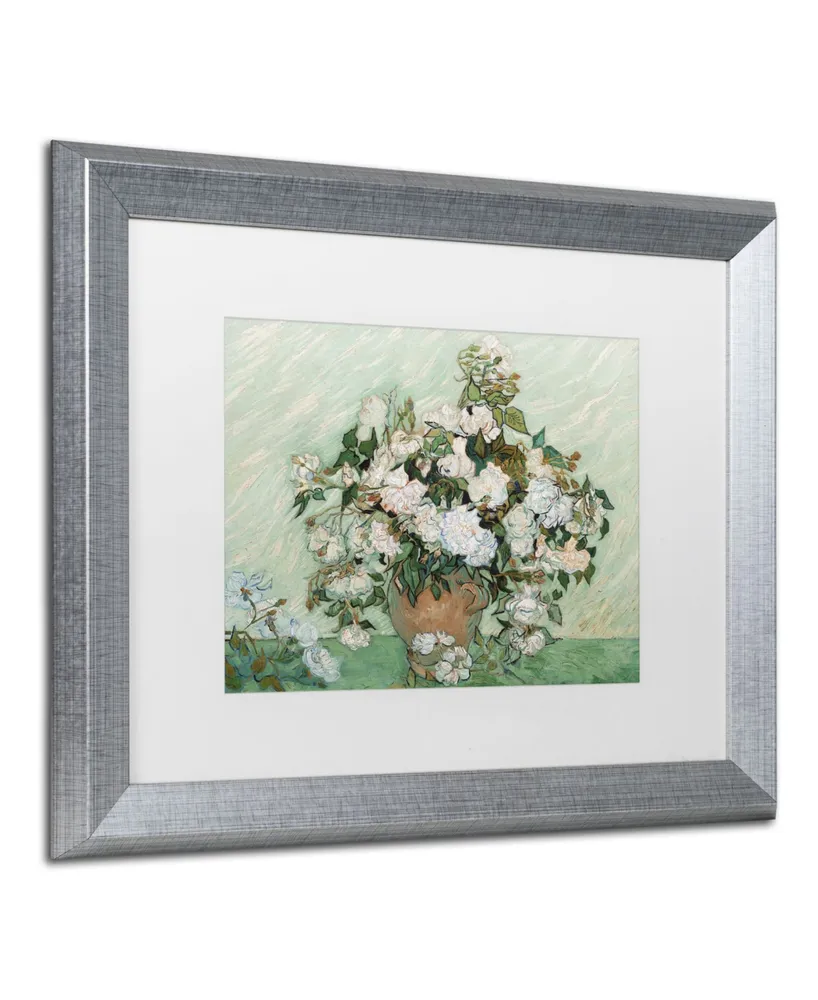 Vincent van Gogh 'Roses 1890' Matted Framed Art - 16" x 20"