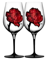 Kosta Boda Set of 2 Tattoo Wine Glasses