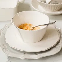 Vietri Lastra White Collection Stacking Cereal Bowl