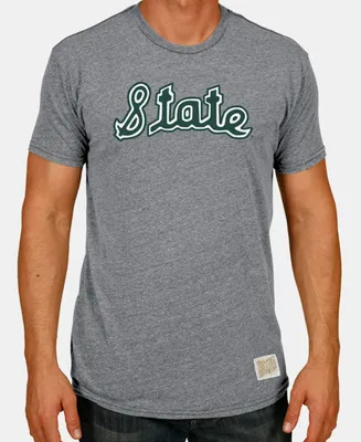 Retro Brand Men's Michigan State Spartans Tri-Blend Vault Logo T-Shirt