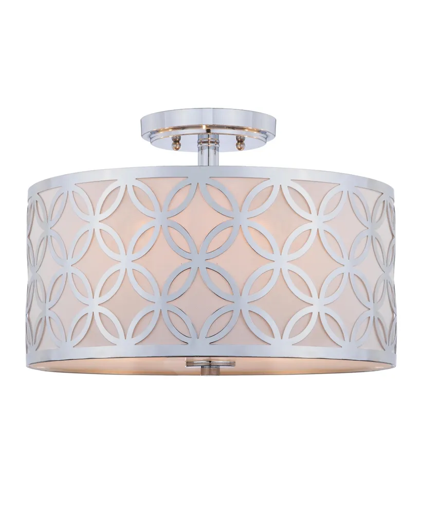 Safavieh Cecily Leaf Trellis 3 Light 15"D Gold Flush Mount