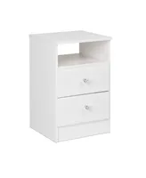 Prepac Astrid 2-Drawer Nightstand with Acrylic Knobs