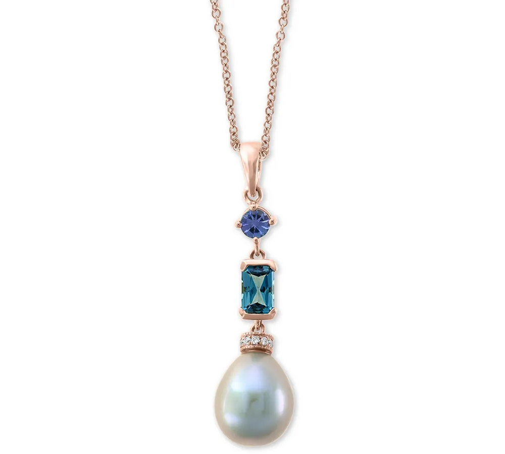 Effy Multi-Gemstone & Diamond Accent 18" Pendant Necklace in 14k Rose Gold