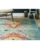 Bayshore Home Brio Bri9 Turquoise 7' x 10' Area Rug